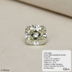 CUSHION 7,23ct Fancy Yellow Grayish-Greenish SI1 Diamant