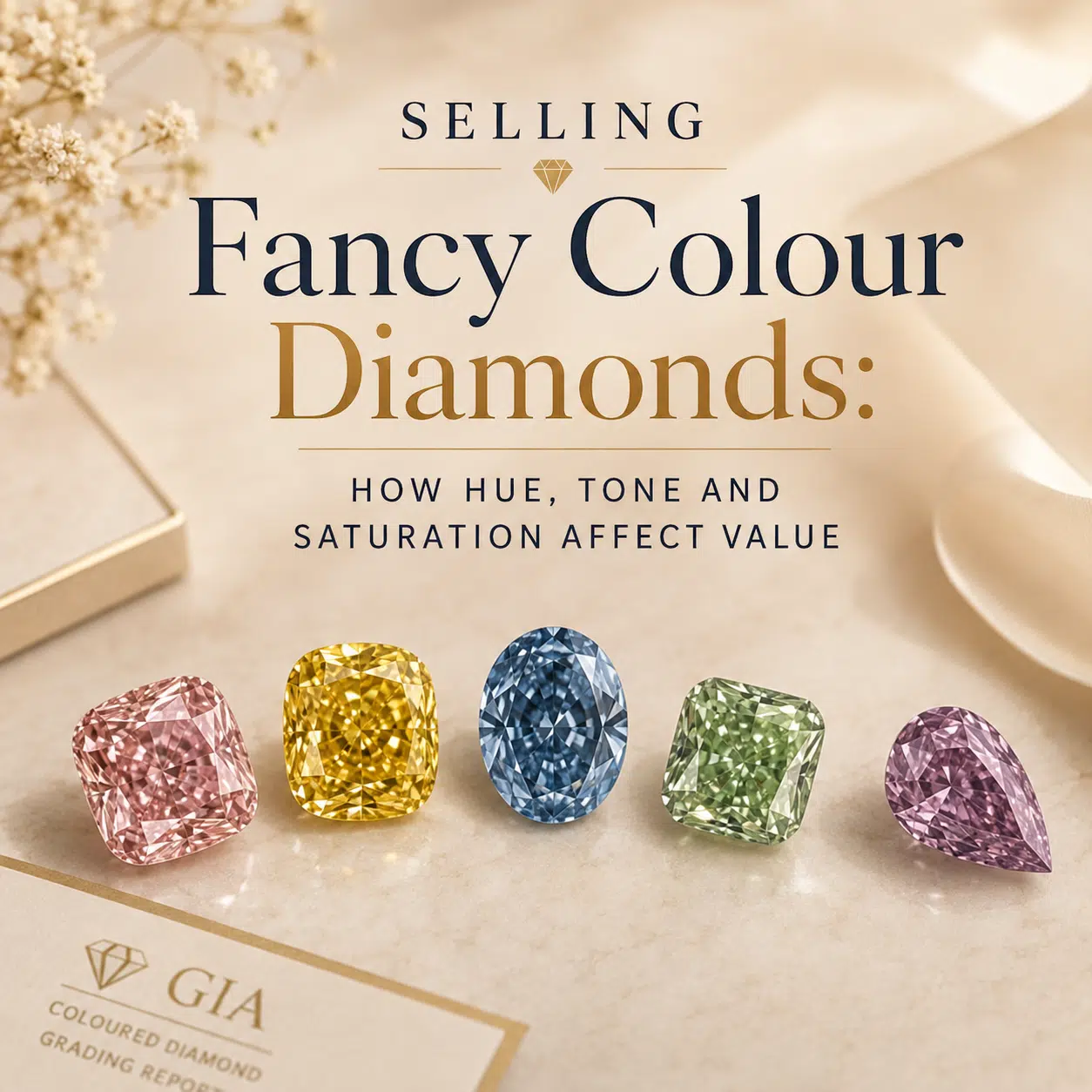 Selling Fancy Colour Diamonds: How Hue, Tone and Saturation Affect Value