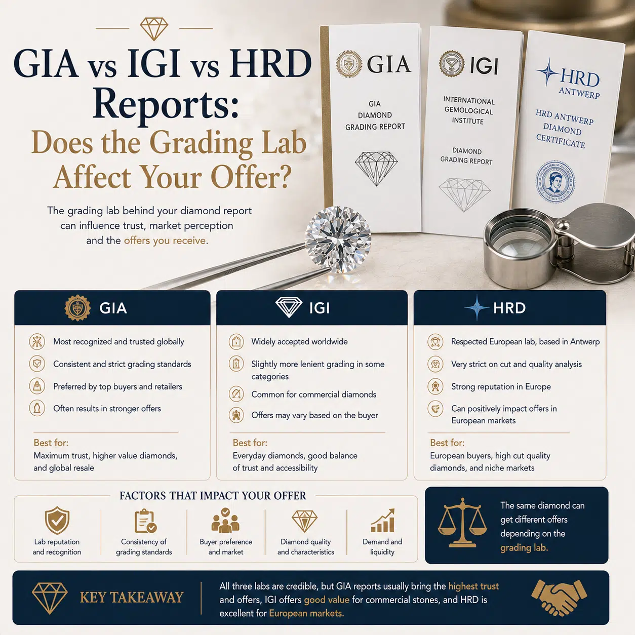 GIA vs IGI vs HRD Reports: Does the Grading Lab Affect Your Offer?