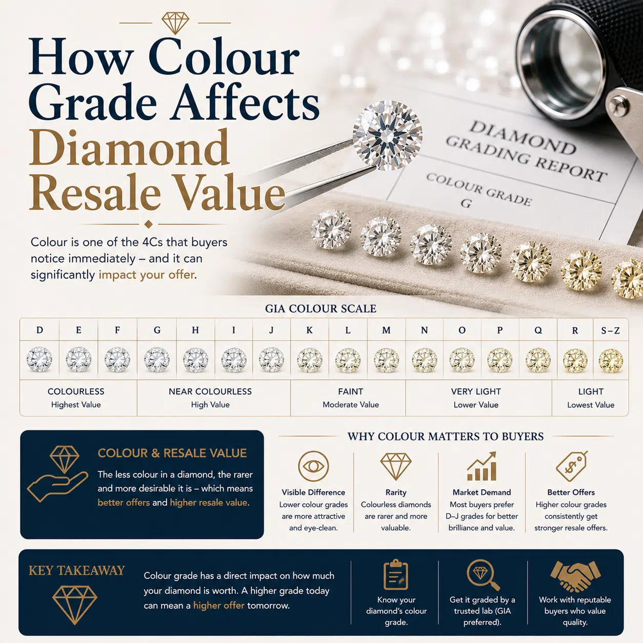 How Colour Grade Affects Diamond Resale Value