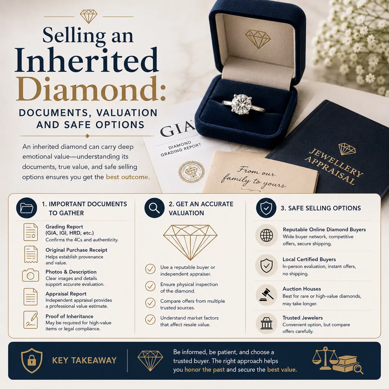 Selling an Inherited Diamond: Documents, Valuation and Safe Options