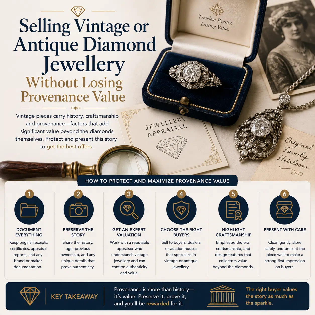 Selling Vintage or Antique Diamond Jewellery Without Losing Provenance Value